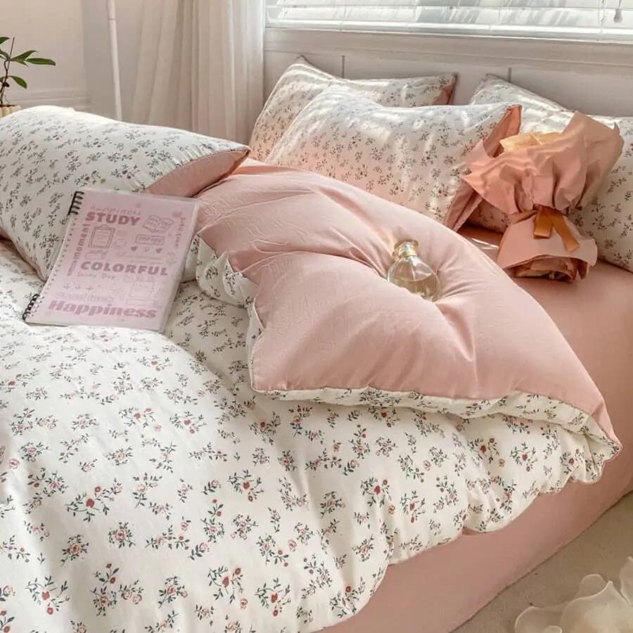 Floral Print Cover Set - Soft Microfiber, Bed Linen Light for Summer