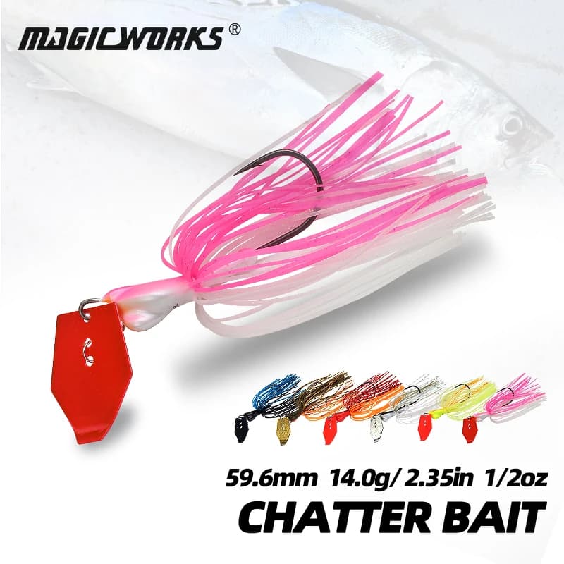 Magic Works 1/2oz Chatterbait Richiamo di Pesca Wobbler Spinner Esca Lama Jig Swimbait per Bass Pike Gonna in Silicone Esche Artificiali