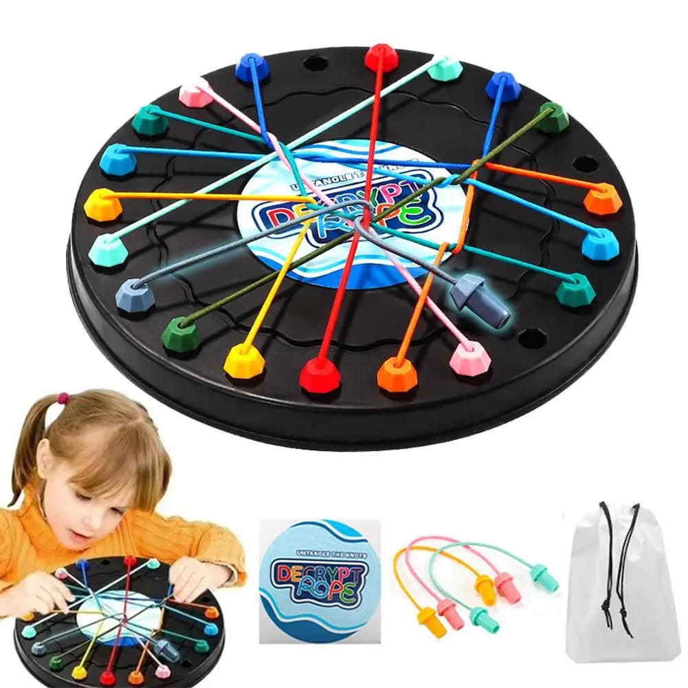Nodi Brainy Corda Districante Tavolo Gioco da tavolo strategico Annodatura di corda Gioco di sfida Soluzione di corda Centro legare Giocattolo Gioco di puzzle