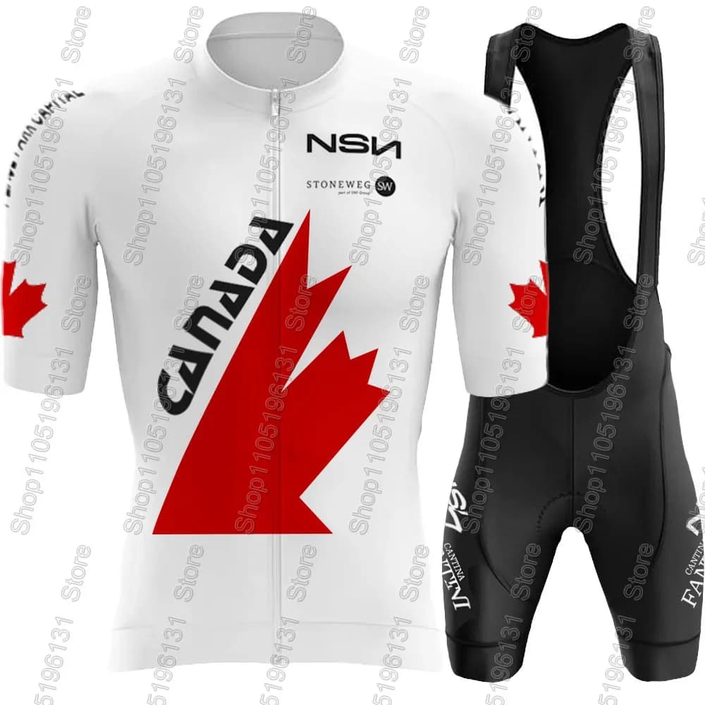 NSN 2026 Cycling Jersey Team Set Summer Men Bicycle Canada Clothing Kit Road Bike Shirts Suit Bicycle Bib Shorts MTB