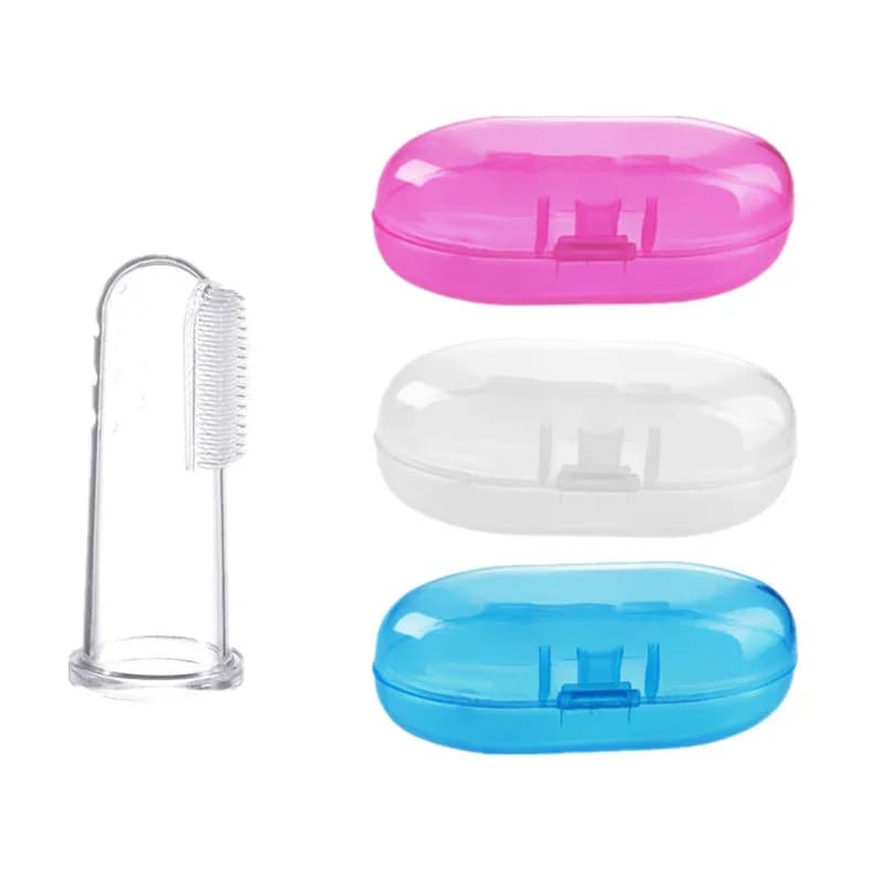 1pc spazzolino da denti in silicone con scatola organizer per bambini cura dei denti spazzolino da denti pulito dentale spazzolino da denti decidui per bambini