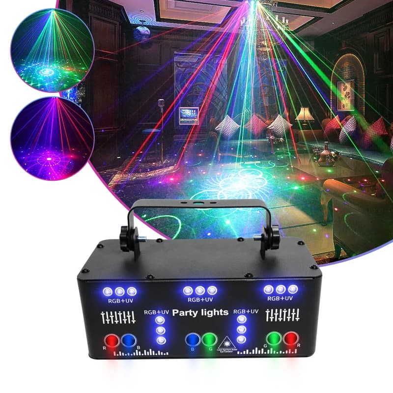 LED Outdoor Regalo di Capodanno 15 Occhi 21 Occhi Luci laser da discoteca Festa Fata Vacanze Di Natale Luci per DJ Lampada con fascio stroboscopico DMX