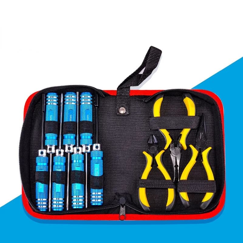 10 In 1 Tool Kit cacciavite pinze esagonale riparazione a mano con scatola RC fai da te per elicottero aereo auto camion Quadcopter giocattolo