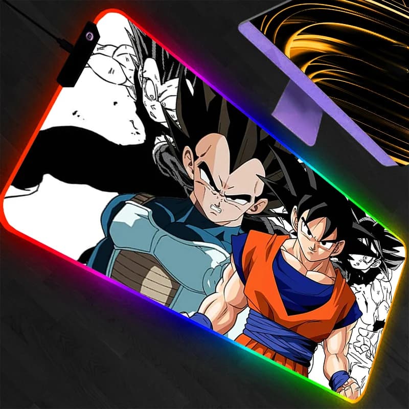 Tappetino per mouse da gioco a LED Dragon Ball DBZ Computer di grandi dimensioni Tappetino per mouse RGB Tappetino per scrivania Tappeto per PC Tastiera Accessori per giocatori Retroilluminazione