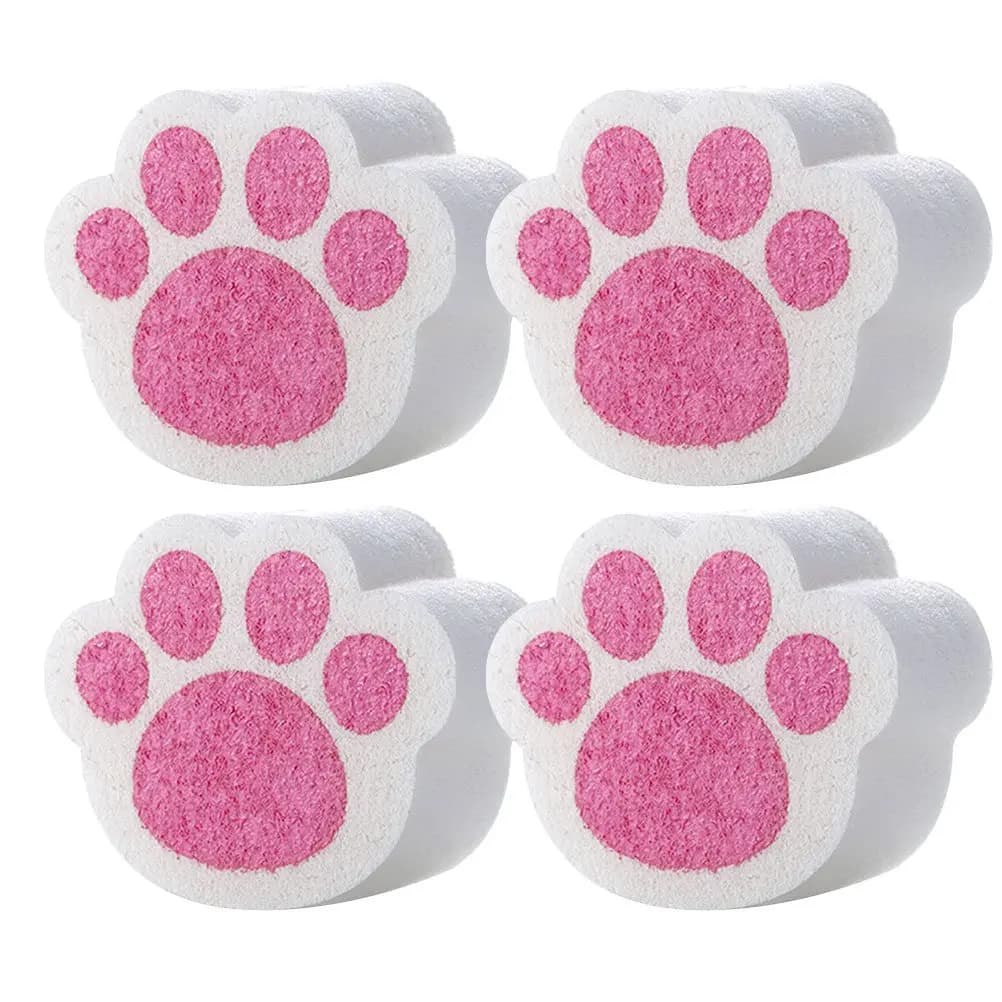 Set di 4 Spugne a Forma di Zampa di Gatto per Pulizia Specchi, Cucina, Bagno, Vetri, Senza Graffi, Durevoli e di Facile Manutenzione