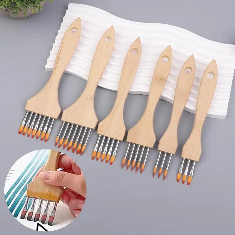Multi-tooth Comb Paint Brush Set for Watercolor and Acrylic Professional Artists Brushes Art Class Home Studio Supplies