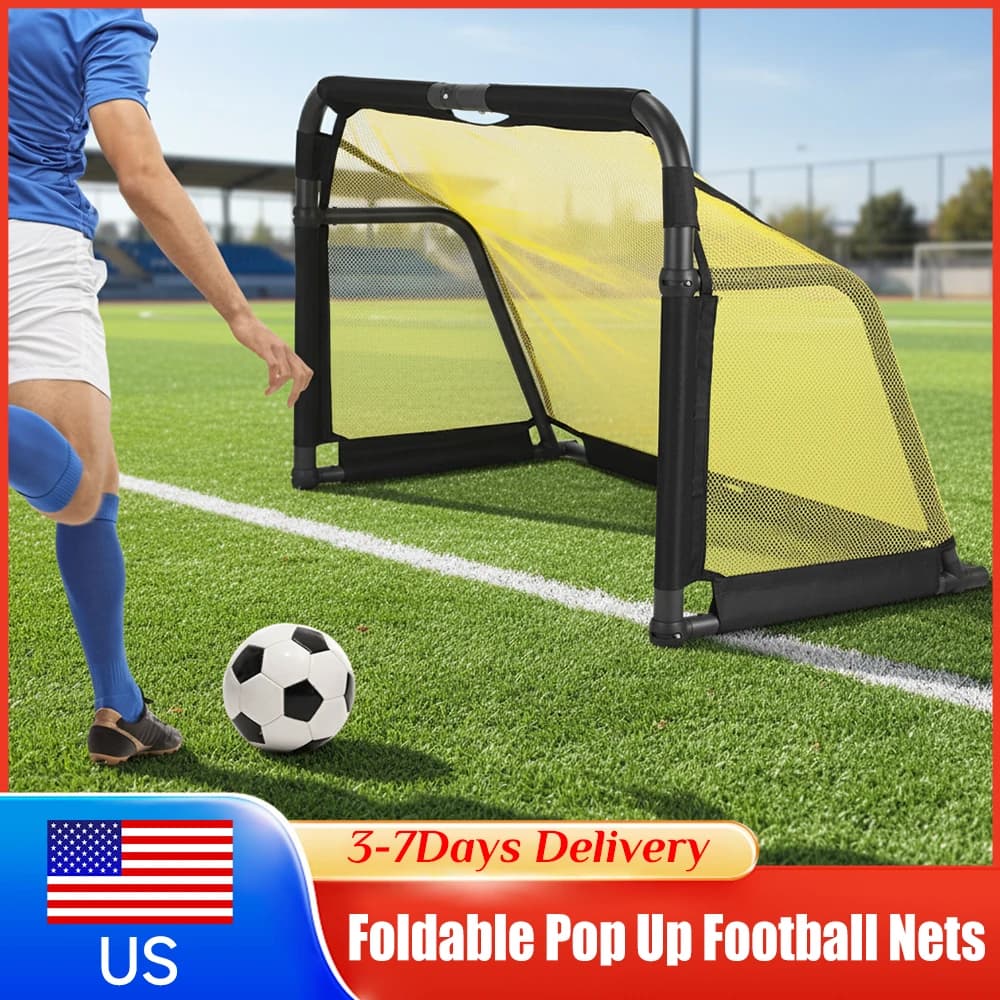 Rete da Calcio Portatile con Rimbalzista, Attrezzatura Pieghevole per Allenamento, Facile da Montare per Bambini e Adulti, Pratica Indoor e in Giardino, Novità
