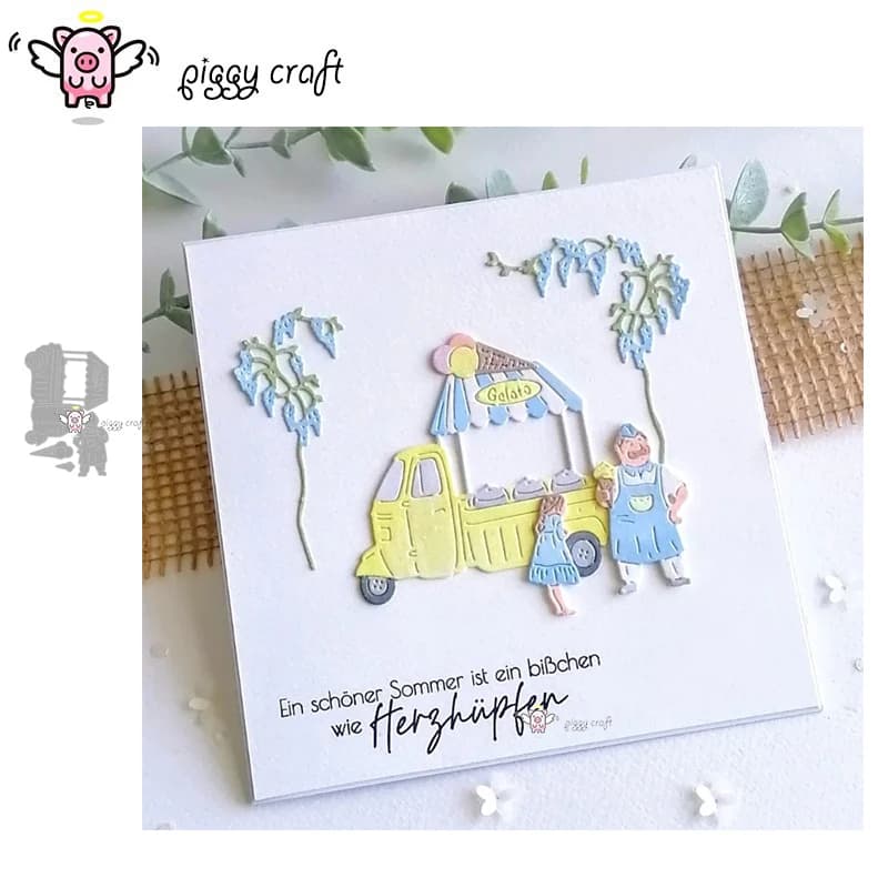 Piggy Craft Metal Fustelle Cutting Folder Mold Ice Cream Scrapbook Paper Craft Knife Blade Stancil Punching Machine Dies