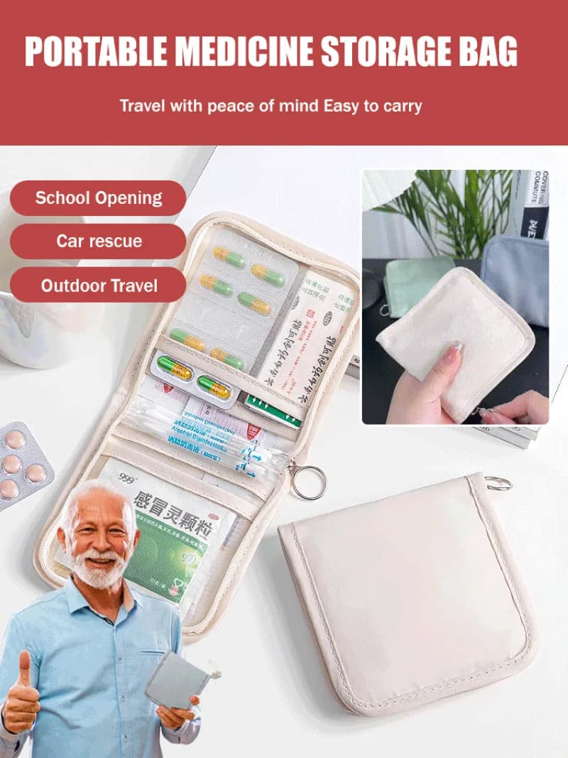 [Estenenziale da viaggio] Borsa portaoggetti portatile per medicinali Kit di pronto soccorso pieghevole impermeabile con grande organizzatore di emergenza con apertura a cerniera
