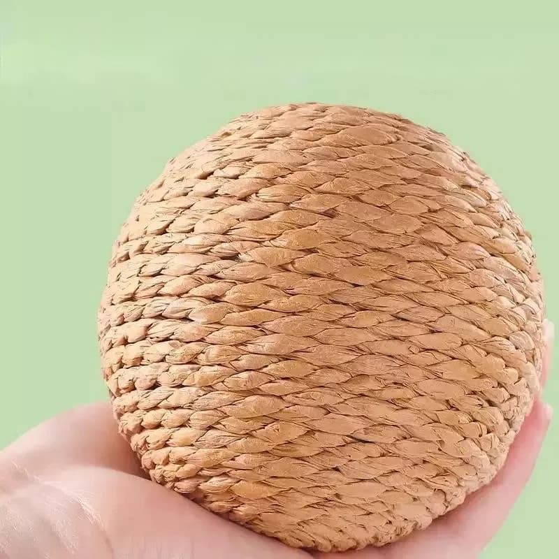 Interactive Sisal Cat Scratching Ball Toy For Kitten Teeth Cleaning Anti Bite 8CM Super Big Cat Ball Sounding Toy Pet Supplies