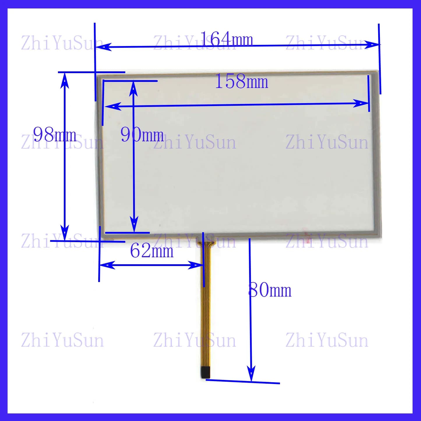 compatible for DMG80480Y070 7inch 4 lins Touch Screen for Industrial control glass 164*99