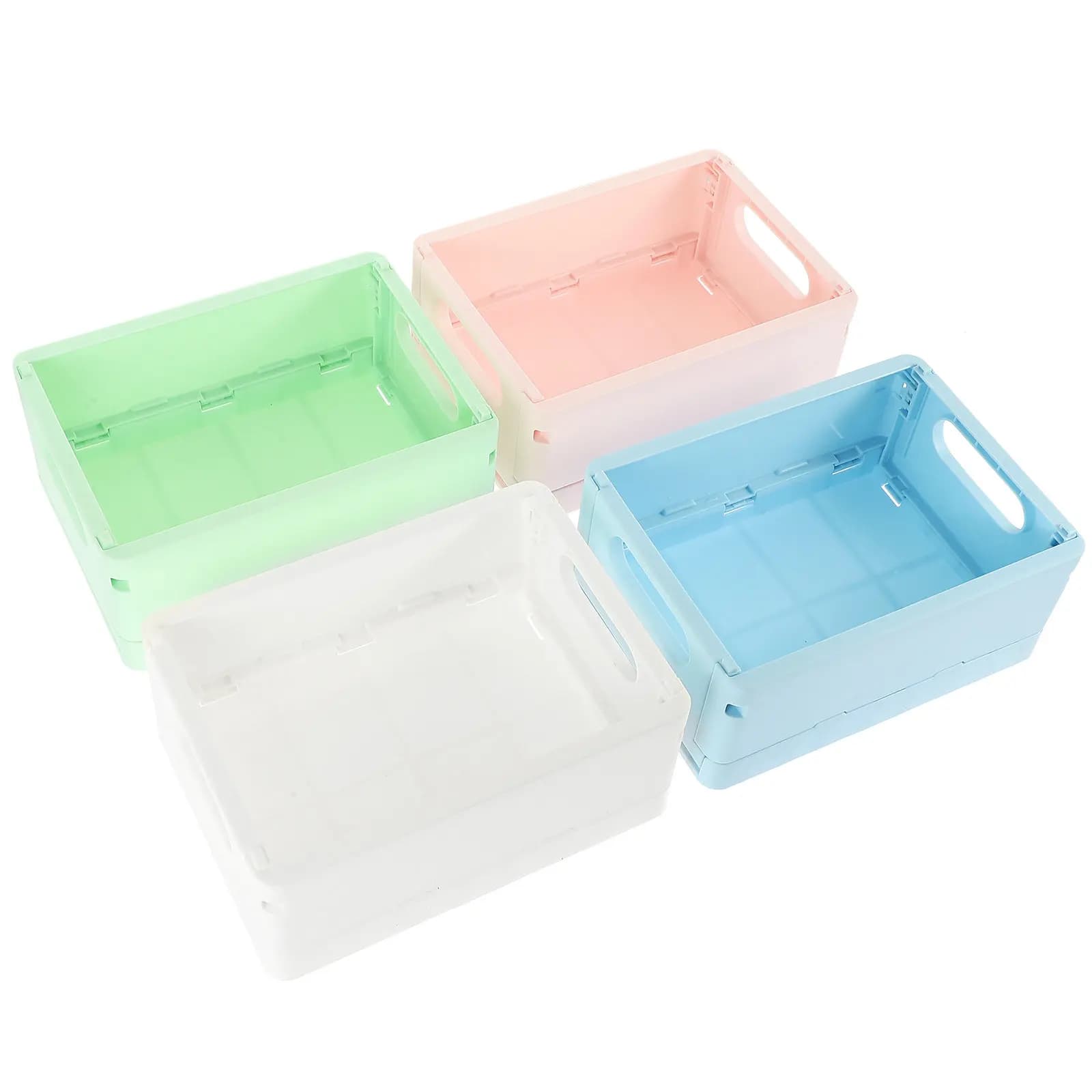 Set di 4 Cestini Portaoggetti in Plastica, Organizzatore da Scrivania Semplice e Alla Moda per Cosmetici, Gioielli, Cavi, Cancelleria e Oggetti Vari