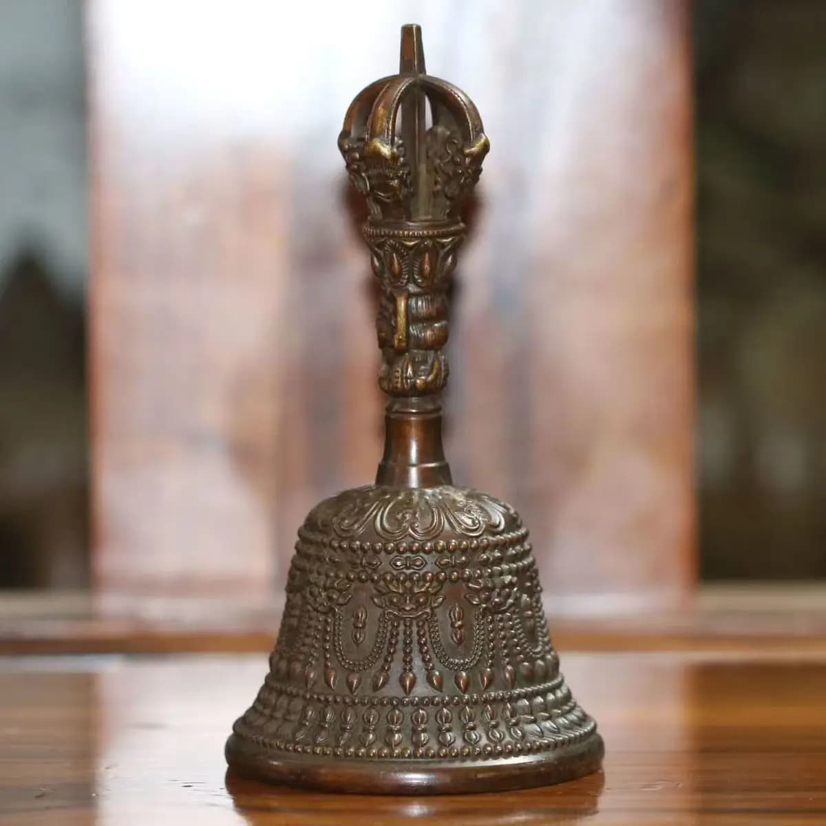 Tibet Tibetan Five-strand bell nepalese hand bell Statue Ornament Home Office Cabinet Deco Desktop Decor Figurines