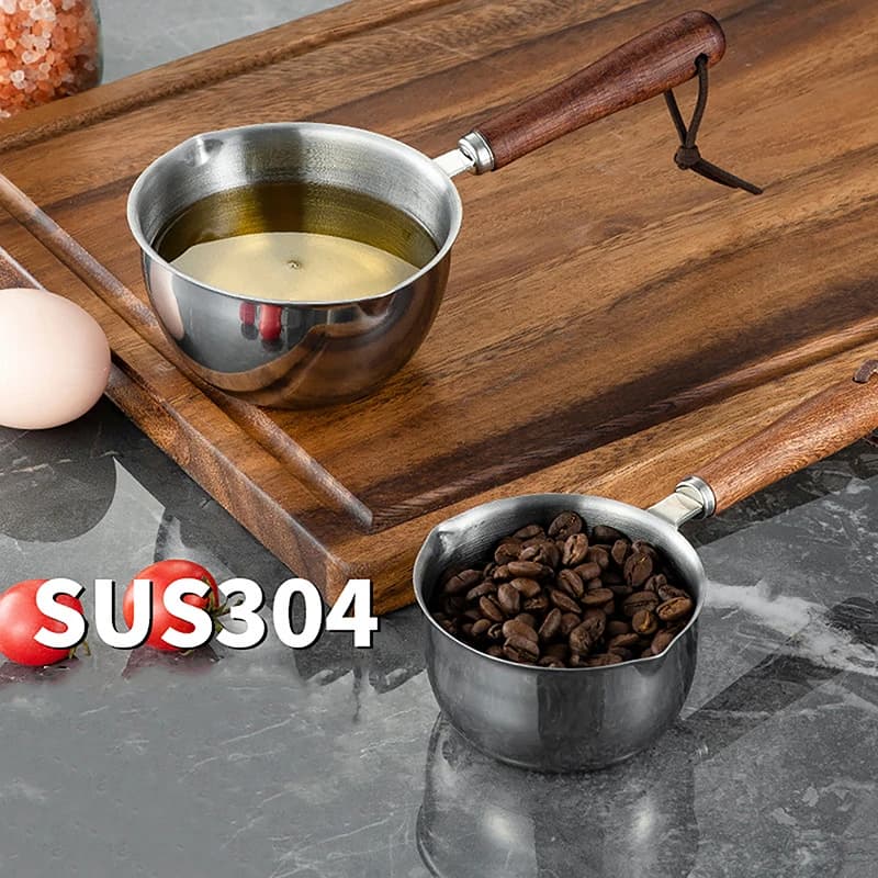 2Pcs Long Handle Wax Melting Pot Stainless Steel DIY Scented Candle Soap Chocolate Milk Coffee Heating Jug