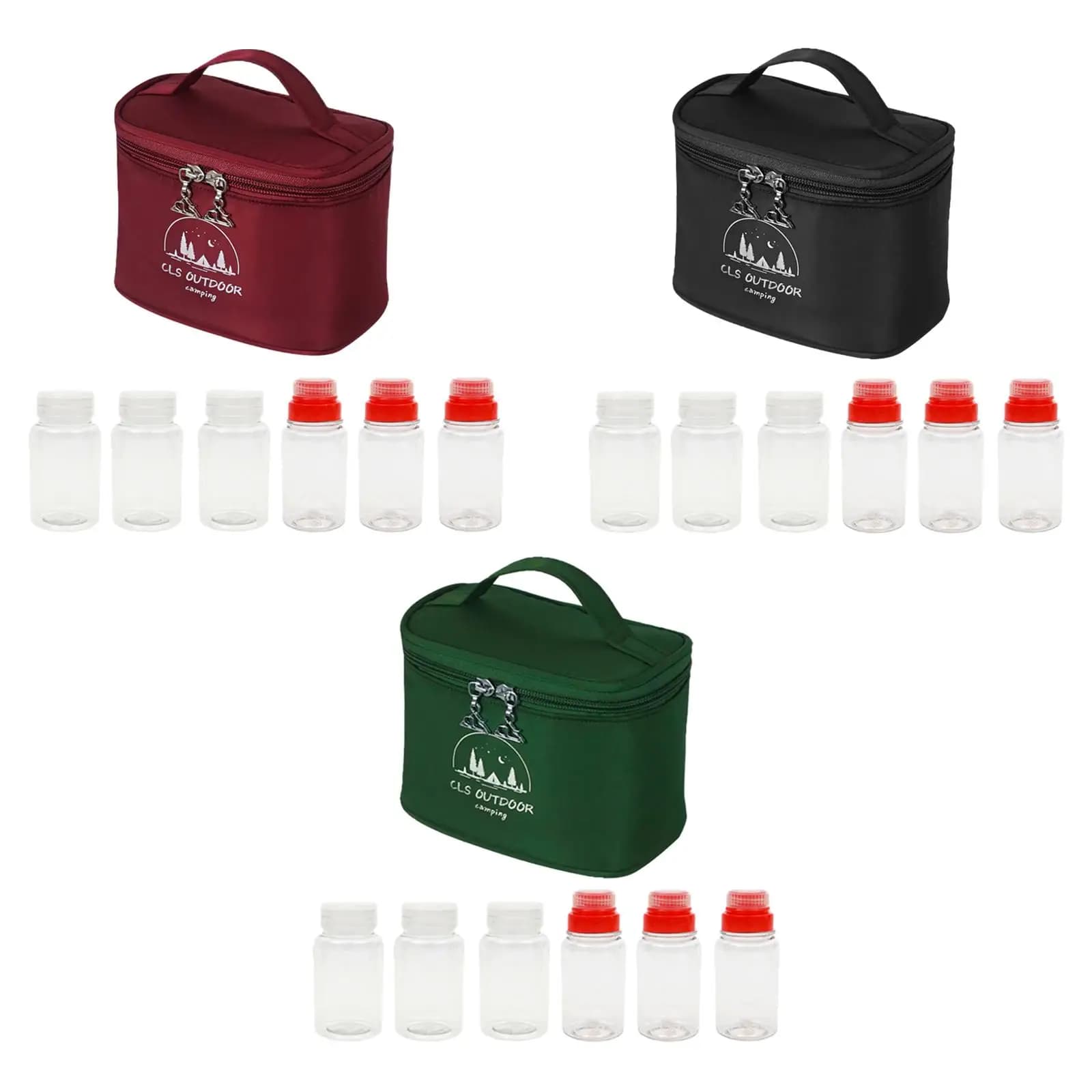 Set di Spezie Trasparente per BBQ e Picnic, Contenitore Portatile per Condimenti e Salse