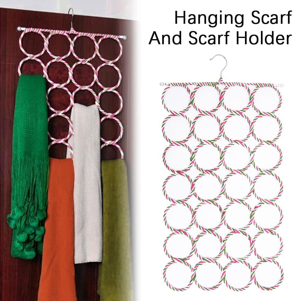 Porta sciarpe a 28 fori Gancio per cintura per cravatta Sciarpe per scialle Organizzatore Salvaspazio Portaoggetti per guardaroba Espositore Accessori per la casa
