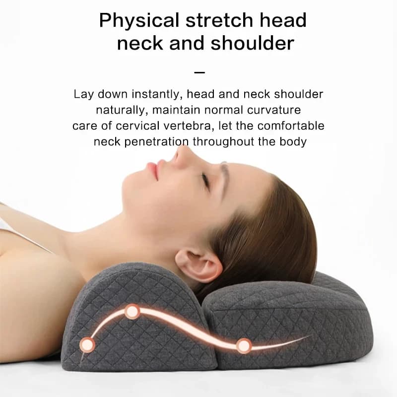Cuscino Cervicale in Memory Foam Ergonomico Ortopedico per Supporto del Collo, Cuscino Sagomato per Chi Dorme di Lato, Sollievo dal Dolore al Letto