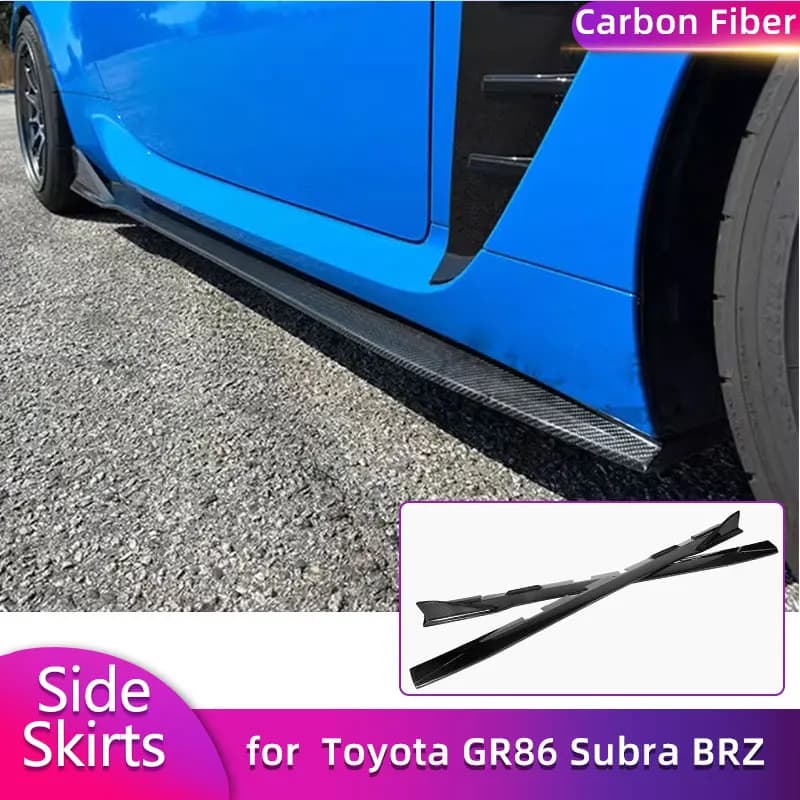 Carbon Fiber Side Skirts Extensions for Toyota GR86 Subaru BRZ 2022-2024 Car Racing Side Door Bumper Apron Lip Skirt Body Kits