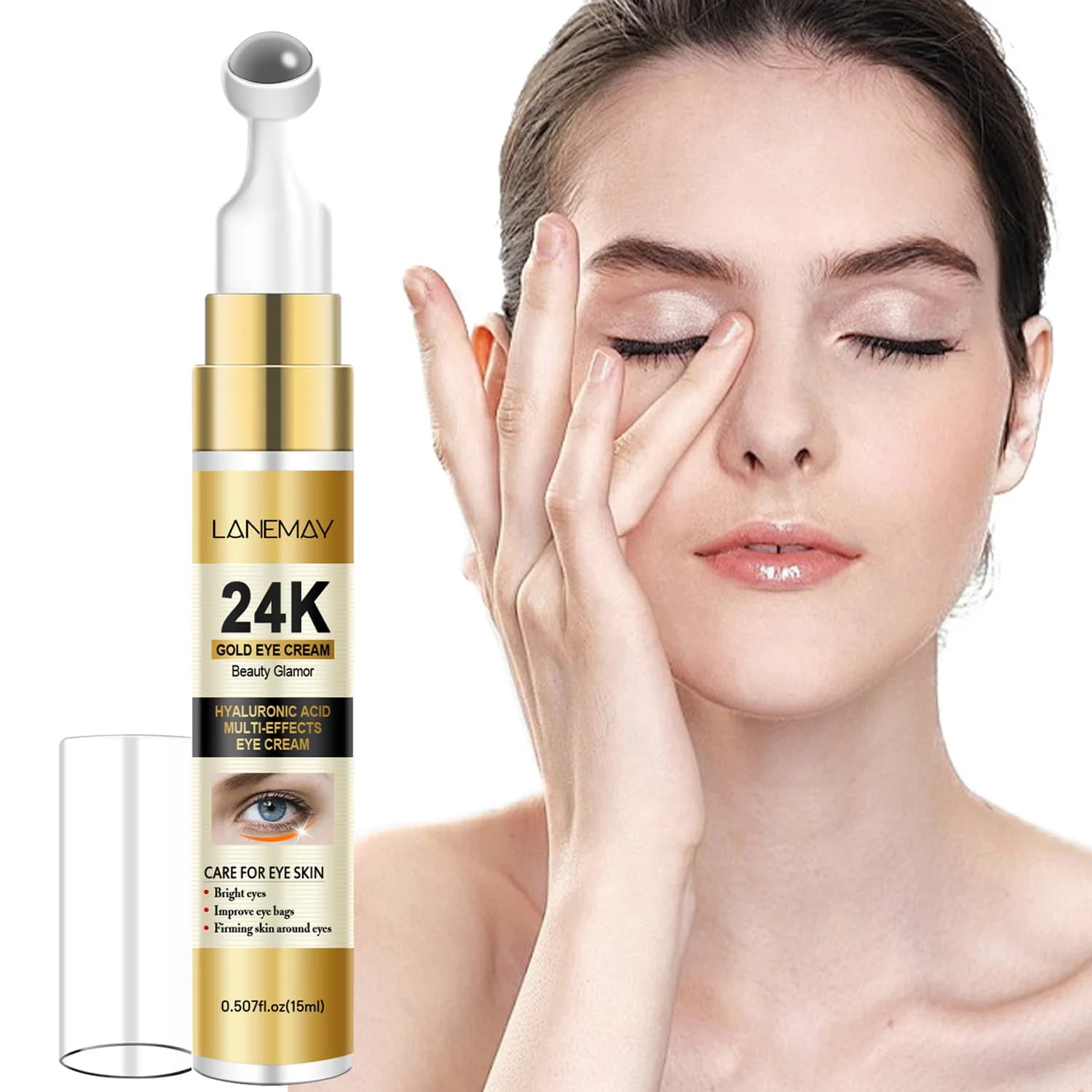 24K Gold Eyes Twist Cream with Hyaluronic Acid | Illuminates eyes, improves bags under eyes and firms skin | Enriched with Niacinamide and Collagen