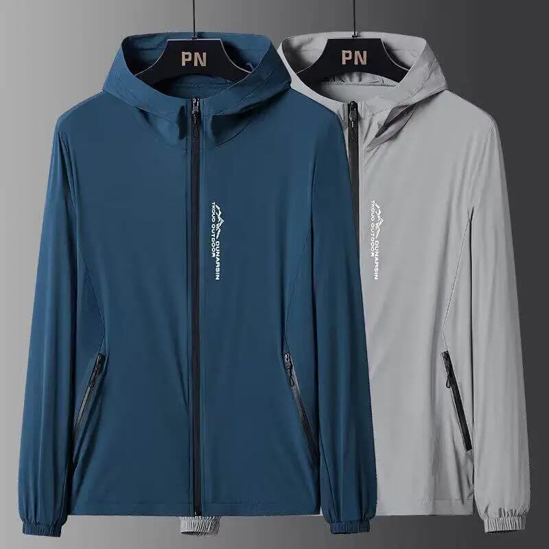 Men's Summer Thin Ice Silk Hat Outdoor Sports Fishing Cycling Quick Dry Breathable Sun Protection Clothing Jacket Polyester F...