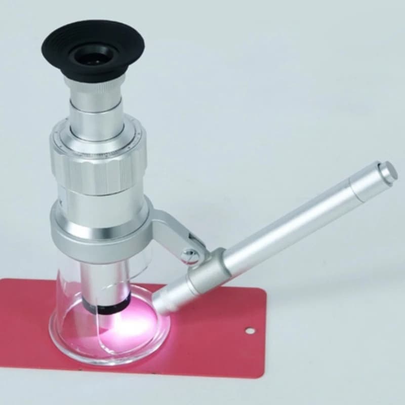 Lente d'Ingrandimento HD 20X 40X 60X 100X, Microscopio Tascabile LED, Lente d'Ingrandimento per Tessuti e Strumenti di Stampa, Microscopio