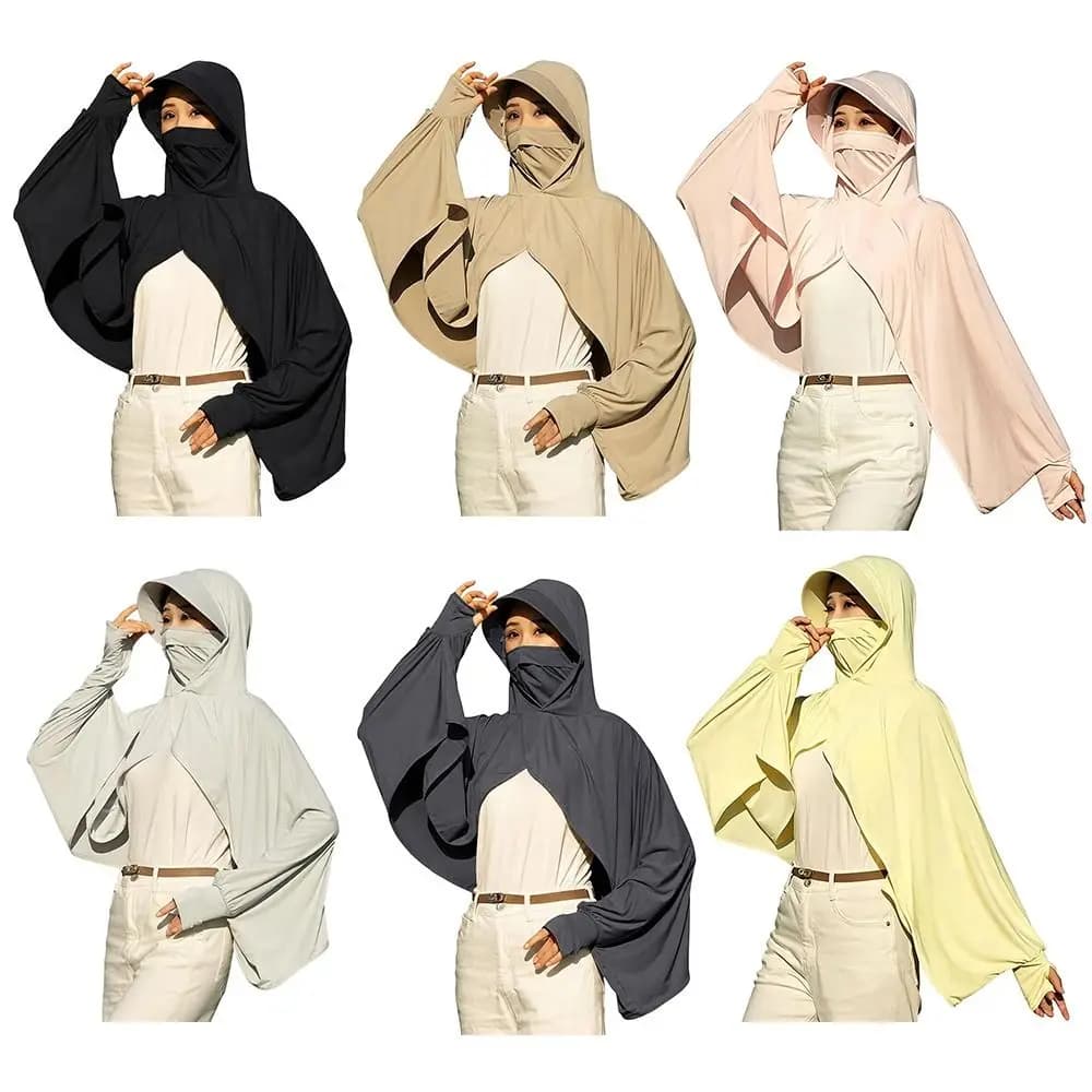 Anti-UV Long Sleeve Ice Sink Sunshake, Mantella Corta Quick Drying for Guide and Cycling, Sun Protective Summer Clothing