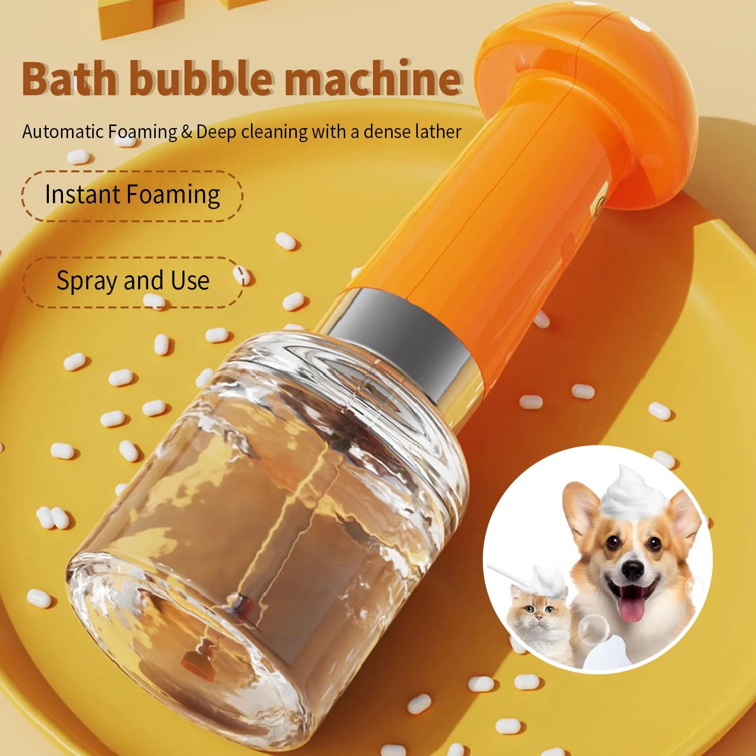 Macchina Elettrica per la Pulizia dei Cani, Dispenser Automatico di Sapone per il Bagno, Bottiglia Ricaricabile per Miscelare Shampoo per Animali