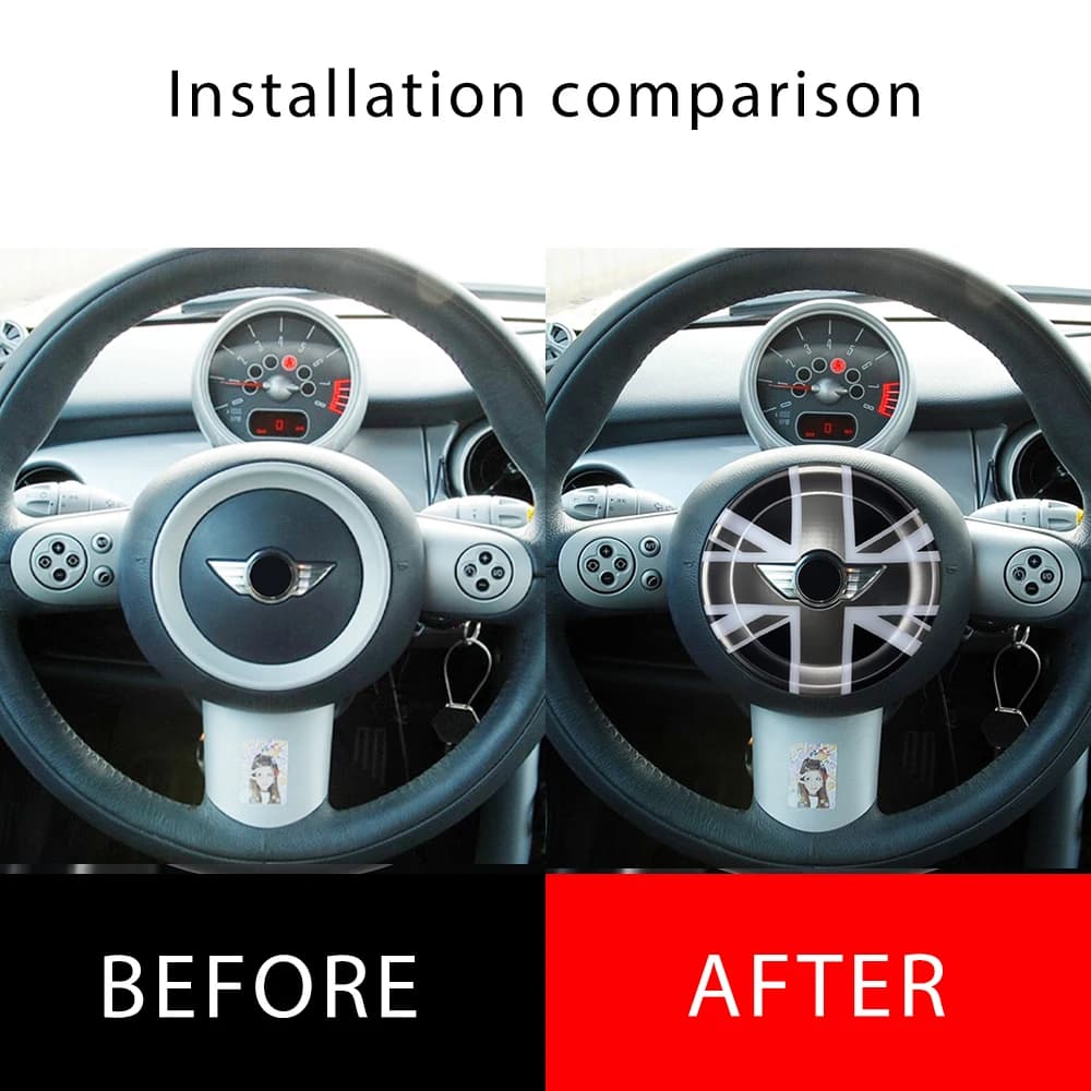 Copertura adesiva decorativa per centro volante per auto per MINI Cooper R50 R52 R53 Accessori auto decalcomania