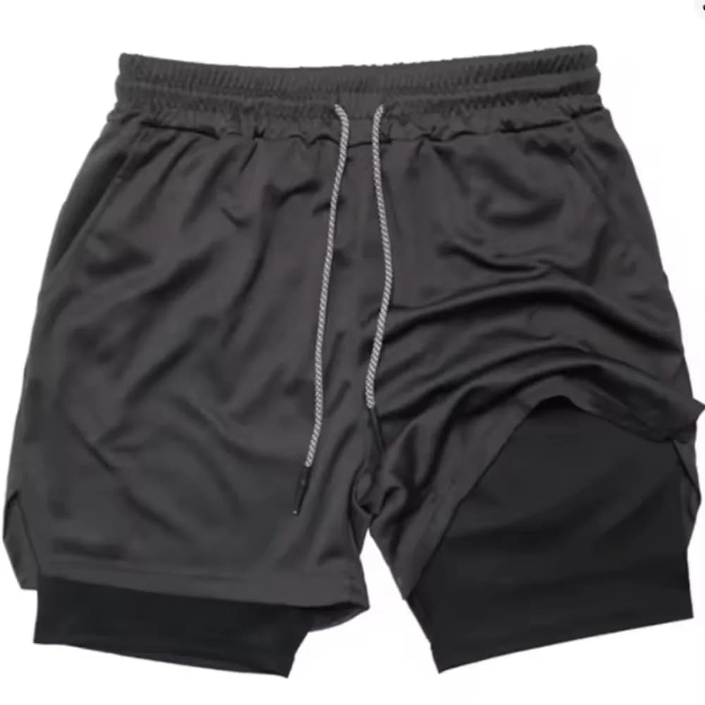 Pantaloncini da Corsa a Rapida Asciugatura per Uomo, Doppio Strato Elastico, con Tasca per Cellulare, Traspiranti, per Palestra e Ciclismo