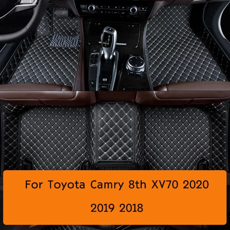 For Toyota Camry 8th XV70 2020 2019 2018 Artificial Leather Custom Car Floor Mats Auto Interior Details Accessories Carpet