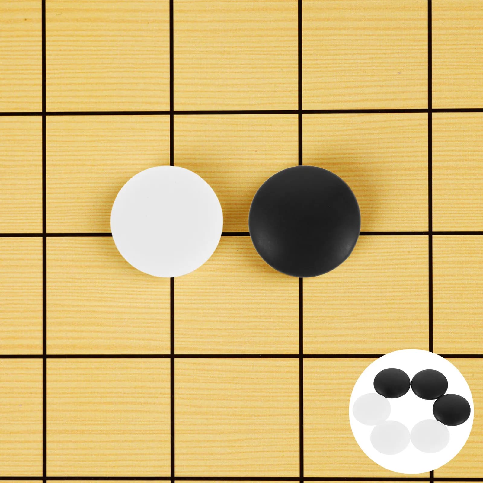 361Pcs Go Chess Pieces Plastic Jade Effect 2.2cm Diameter Professional Standard Small Stones for Board Game Accessories