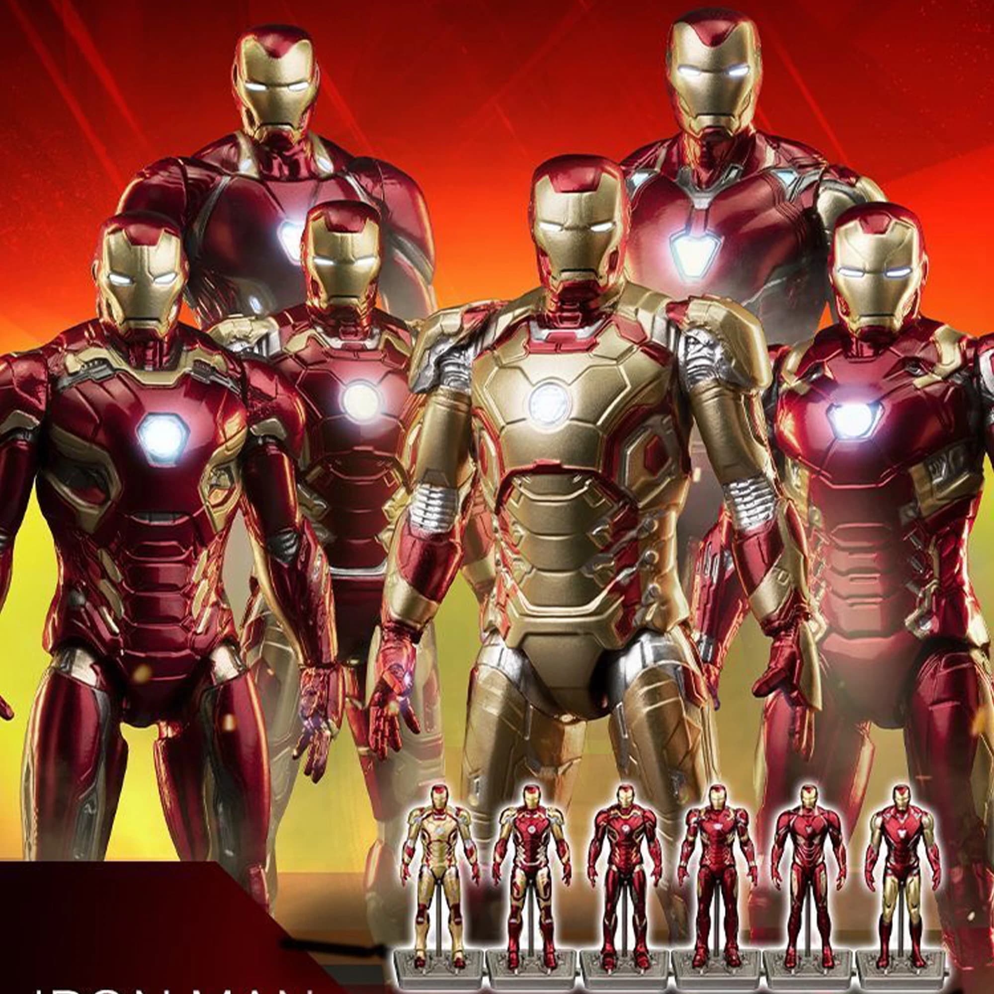 Giocattoli Serie Iron Man ZD, Action Figure da Film MK1 MK2 MK3 MK4 MK5 MK6 MK7, Statuette da Collezione Ironman, Regalo di Compleanno per Ragazzi