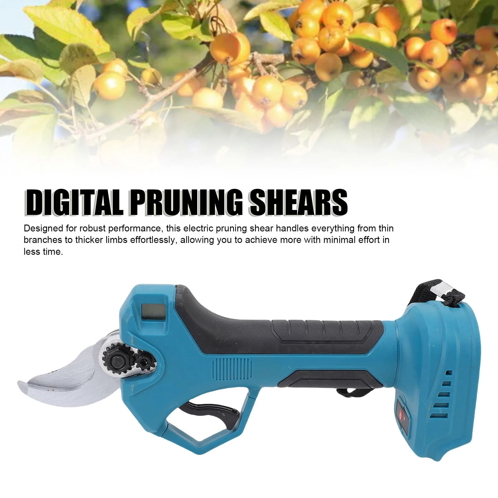 Electric pruning shears High-efficiency garden power 30 mm Max cutting diameter Digital display SK5 blade for orchard