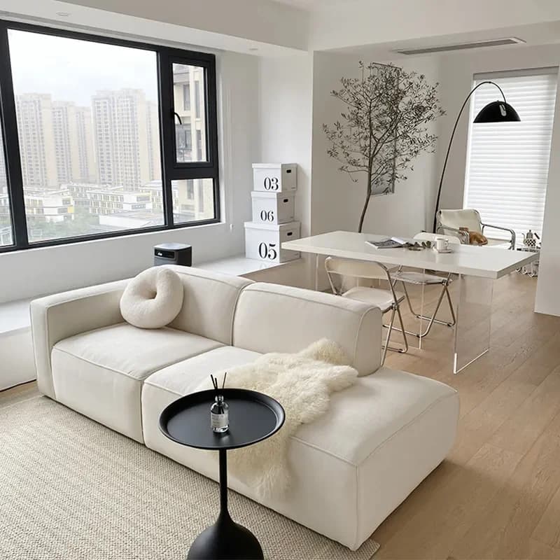 for Tofu Block Fabric Sofa Combination Modern Minimalist Square Nordic Living Room Small Apartment B and B Simple Creative