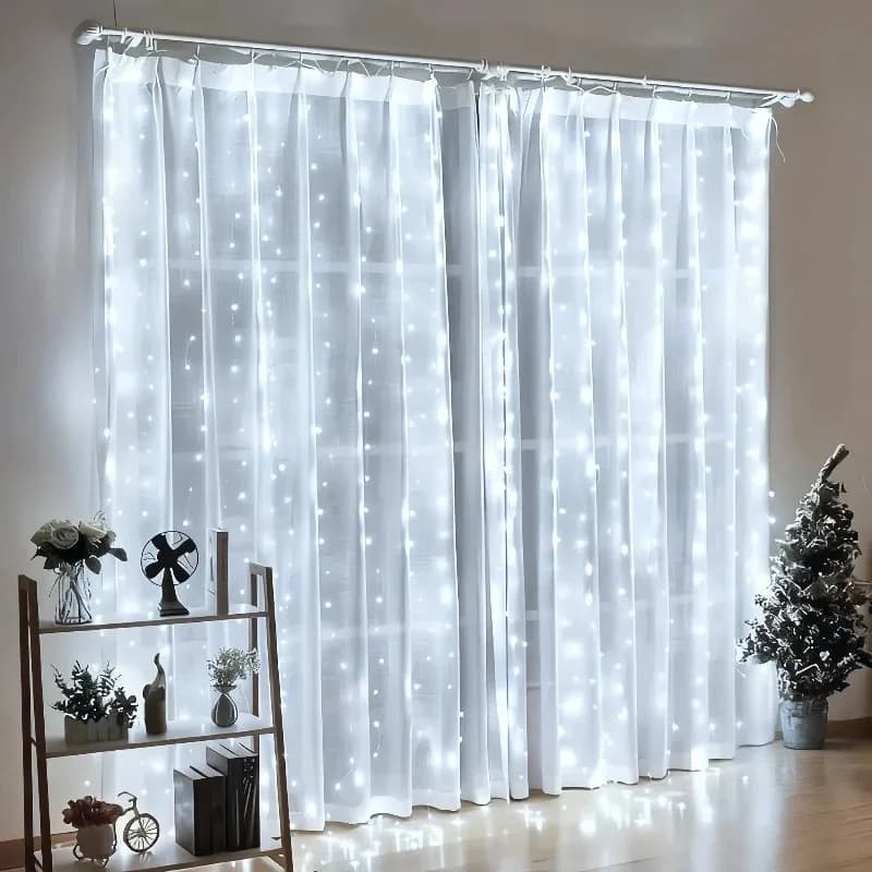 USB Christmas LED curtain lights, fairy curtain lights for interior, suitable for bedroom, background windows, Christmas lighting