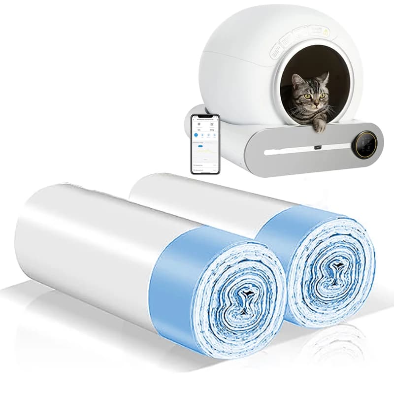 2/5/10 Rotoli Sacchetti per Cacca di Animali Domestici per Tonepie Lettiera Automatica per Gatti Sacchetti per Cacca di Gatti per Animali Domestici Sacchetti per Cacca per Gatti Autopulenti Sacchetti per Rifiuti