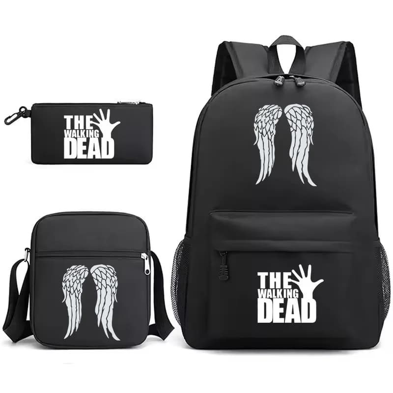 Hot Movie The Walking Dead School Bags 3pcs Set Primary Bookbag Students Boys Girl Sport Backpack Shoulder Bag Pencil Bag Set