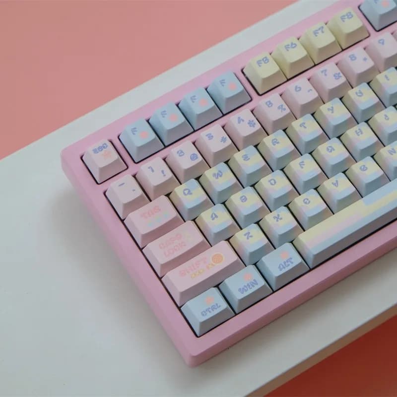 Custom 'Milk Candy' Theme Keys Set with Sublimation, Cherry Profile, for Mechanical Keyboards, Accessories and Gifts