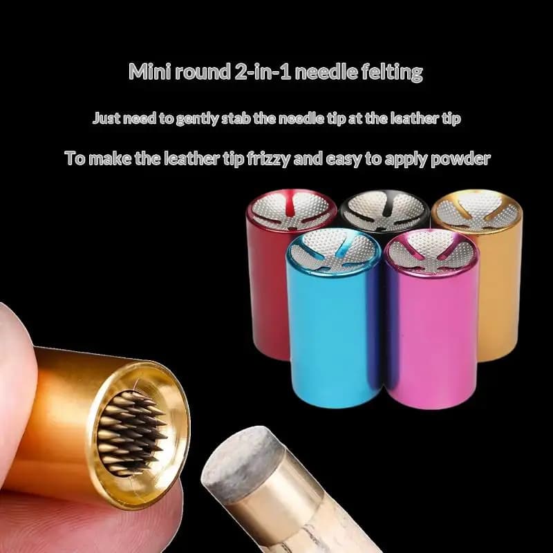 2 In 1 Billiard Cue Tip Repair Tool Durable Aluminum Pool Cue Tip Shaper for Beginner & Professional Players