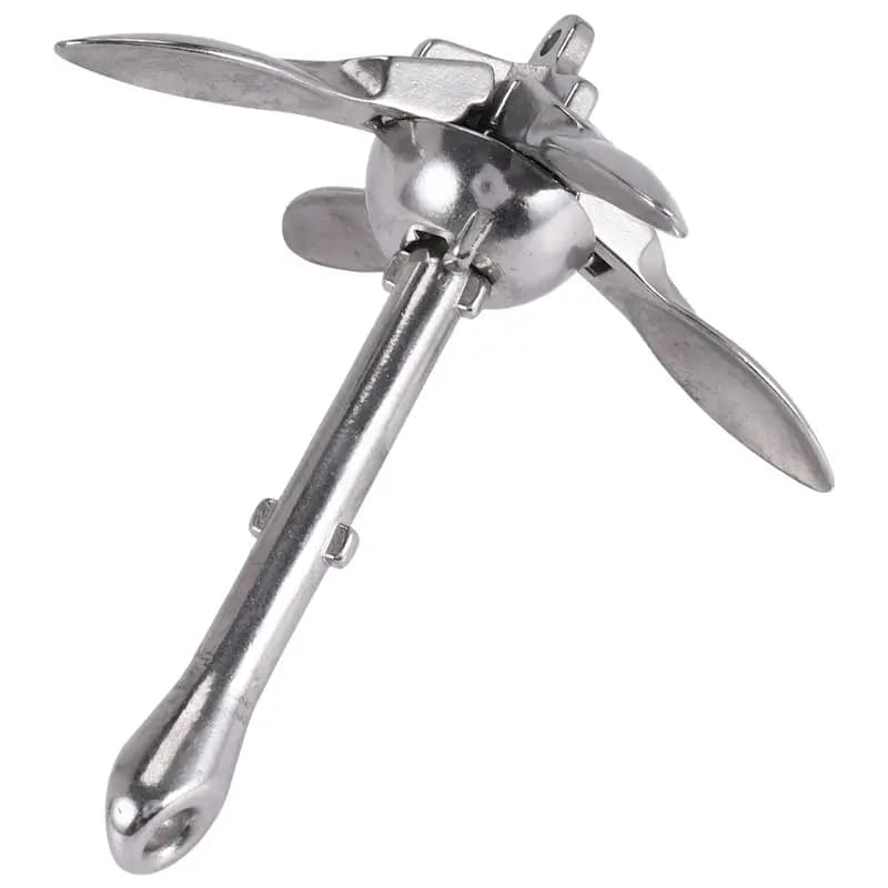 Ancora in acciaio inox 316 HOTB72A per gommone, kayak, tender, zattera, barca da pesca, 0,7 kg