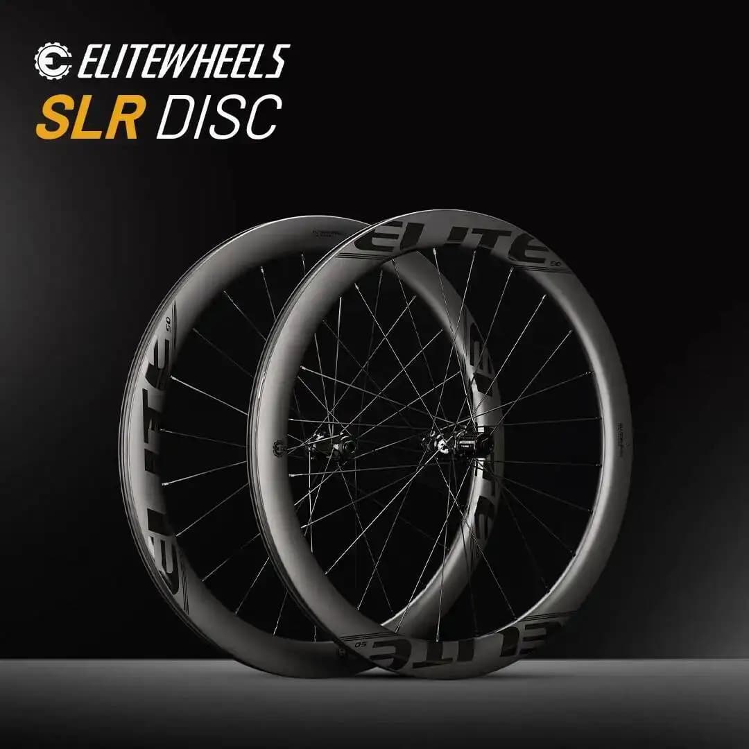 Ruote in Carbonio ELITEWHEELS SLR 700c per Bici da Strada con Freni a Disco, Set Ruote per Ciclocross Clincher Tubeless con Sistema Ratchet RD13