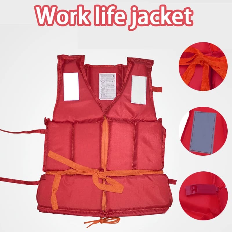 New High Buoyancy Life Vest Adult Foam Oxford Cloth Boat Vest Outdoor Rafting Red Life Vest