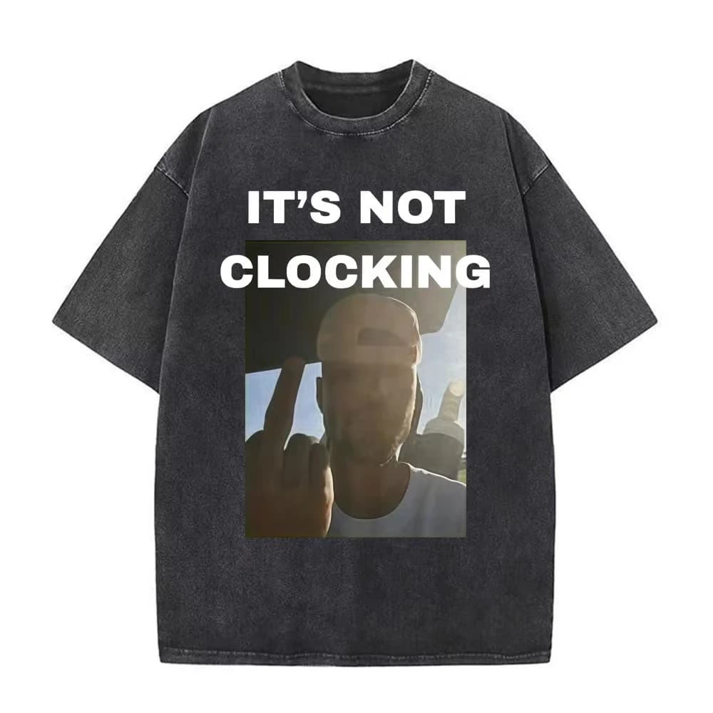 T-shirt Justin Bieber It’s Not Clocking Retro Lavata, Estetica Culturale Pop, Maglietta da Concerto, T-shirt di Tendenza Moda Uomo Donna