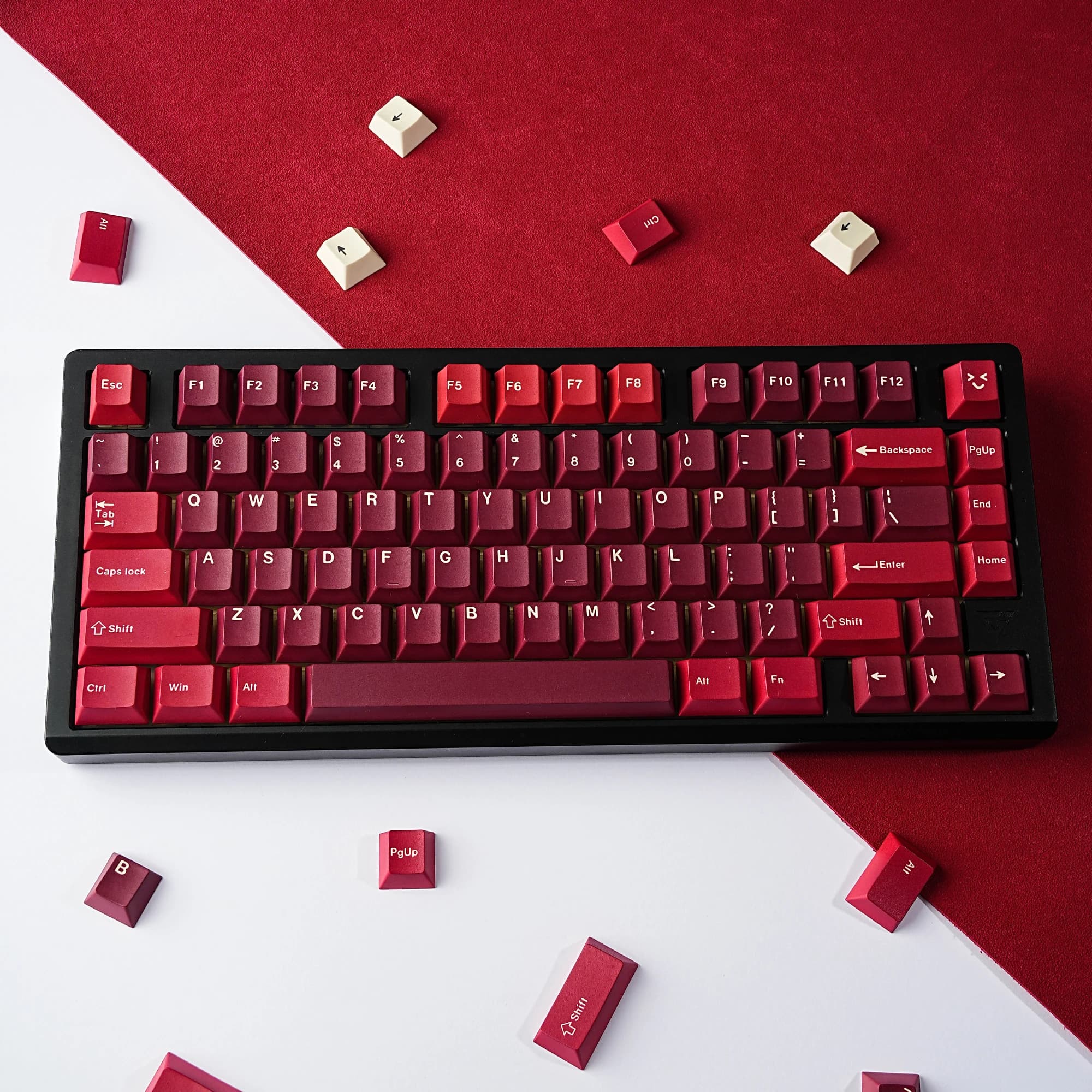GMK Jamon Keycaps Red Dye Sub Tedesco Coreano Spagnolo Arabo Francese Russo Abnt-2 Set Grande 143 Tasti per Tastiera Meccanica