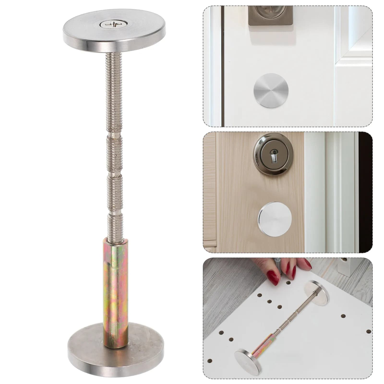 Metal Matte Door Hole Cover Plate Stainless Steel Door Knob Handle Hole Filler Plate Deadbolt Cover for Home Interior Exterior