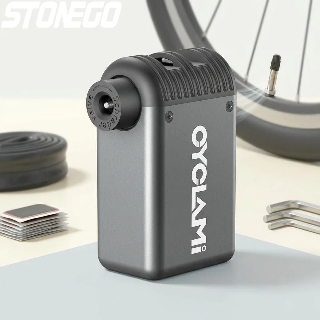 Pompa d'Aria Elettrica Portatile ad Alta Pressione per Biciclette, Mini Gonfiatore, Accessorio Leggero per Ciclismo