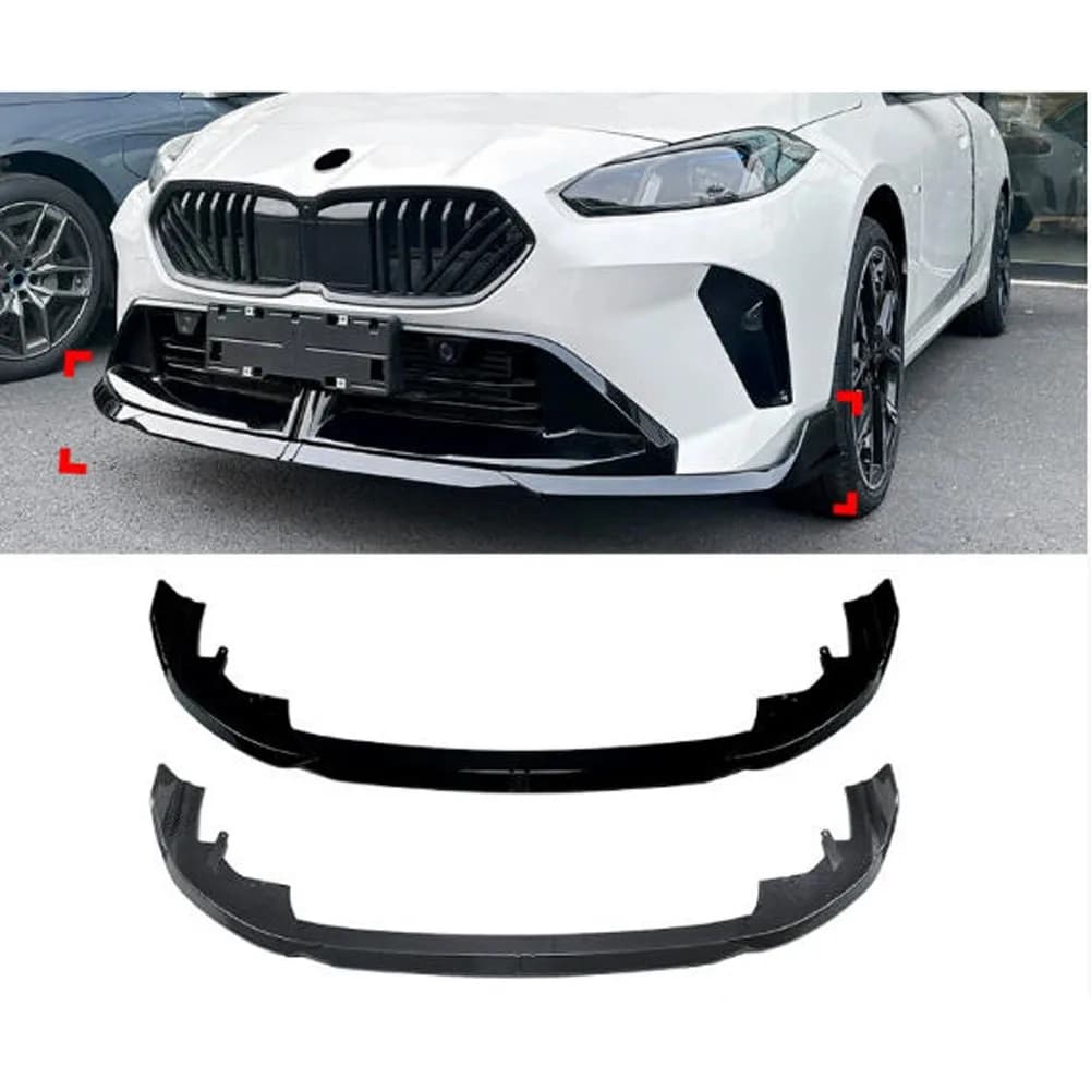 Glossy Black ABS Car Front Chin Bumper Lip & Spoiler Splitter Diffuser Body Kit For BMW 1-Series F70 2-Series F74 M Sport 2024+
