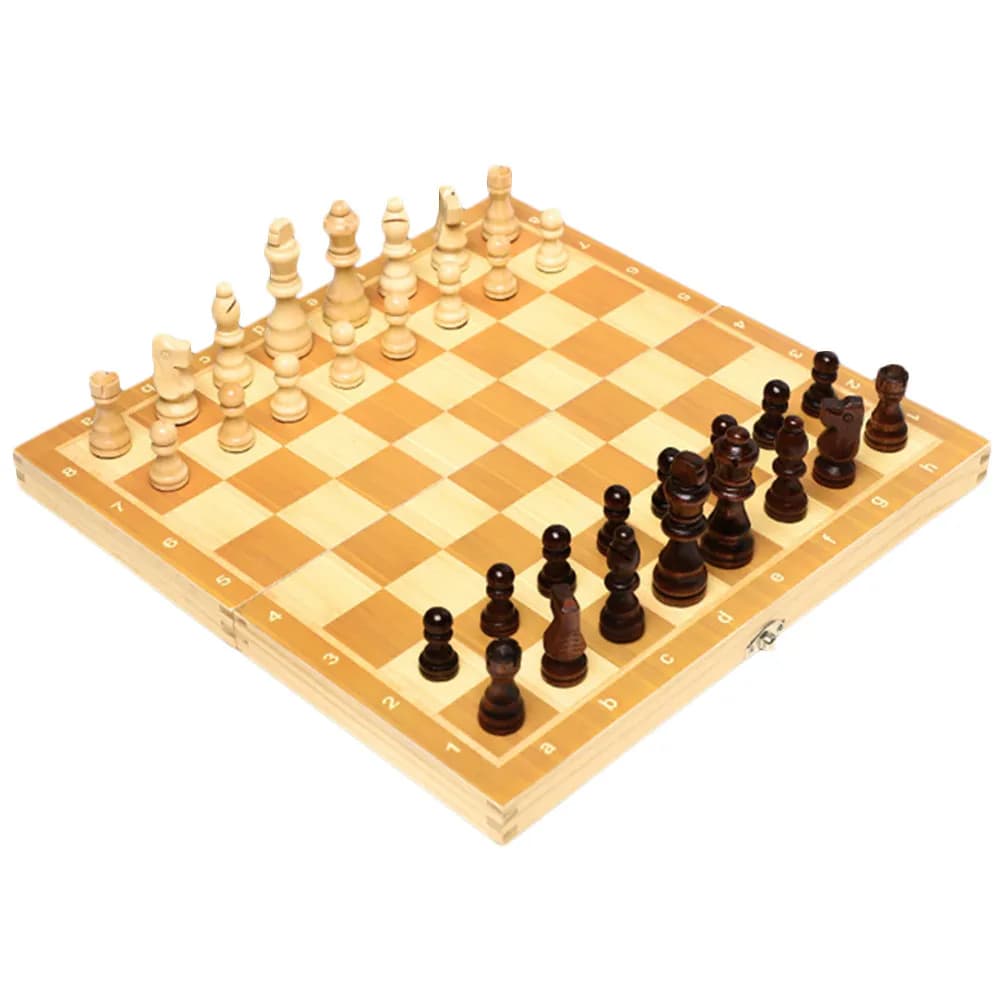 Set di Scacchi Internazionali in Legno con Scacchiera Magnetica Pieghevole per Adulti, Kit Educativo per l'Allenamento degli Scacchi, Colori Vivaci