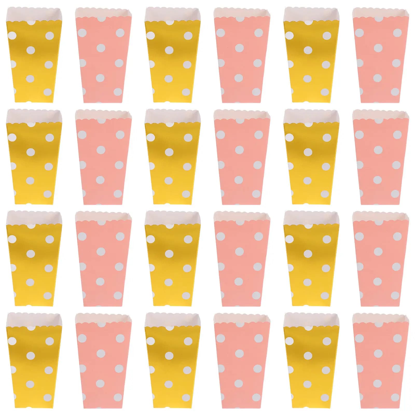 24Pcs Disposable Popcorn Containers Paper Boxes Colorful Party Buckets Movie Night Birthday Supplies Party Food Bucket