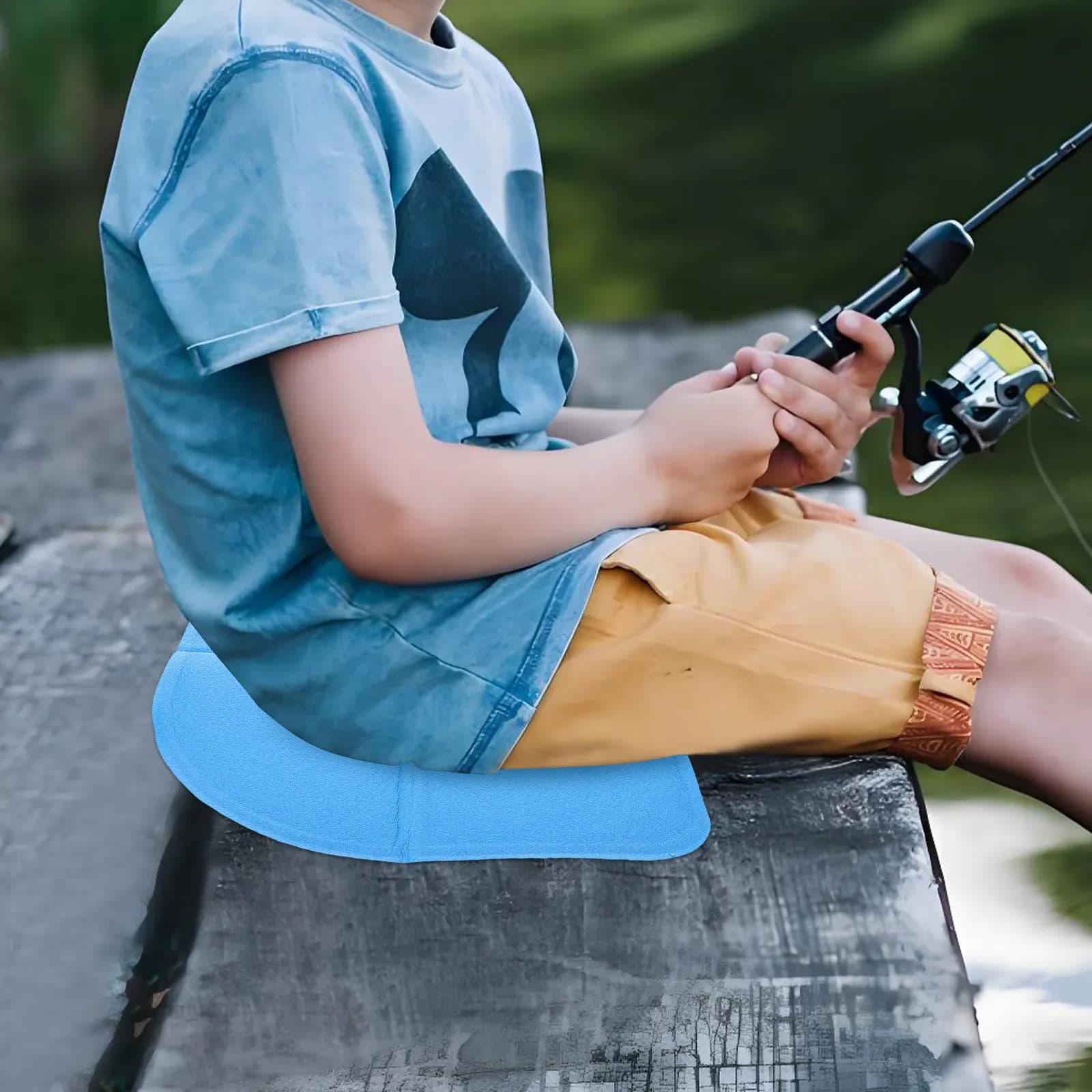 Cuscino per Sgabello Retrattile in Plastica Portatile, Leggero, per Spiaggia e Campeggio, Seduta Comoda